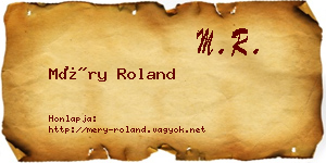 Méry Roland névjegykártya